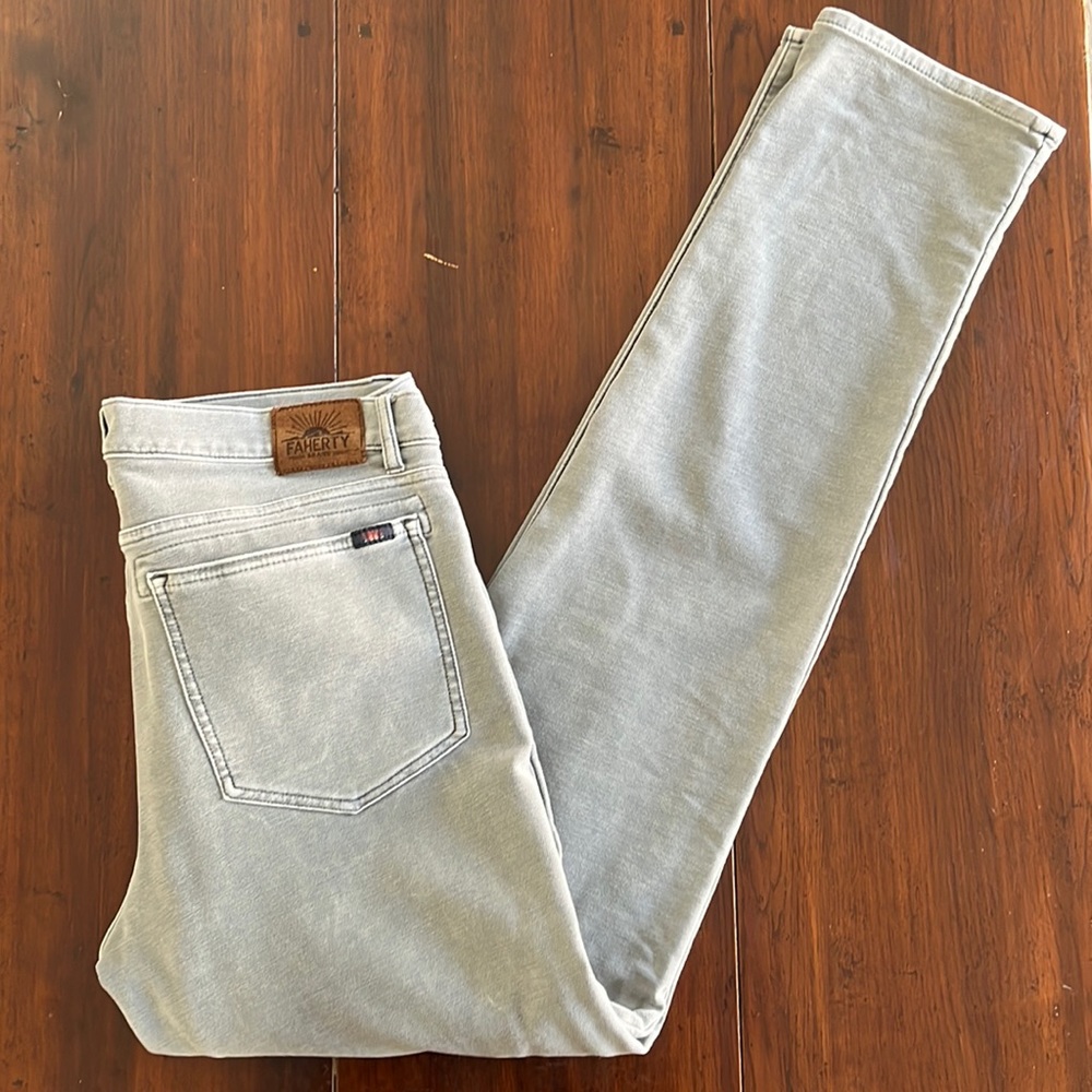 Faherty Brand Stretch Terry Grey pants. 34 x 34